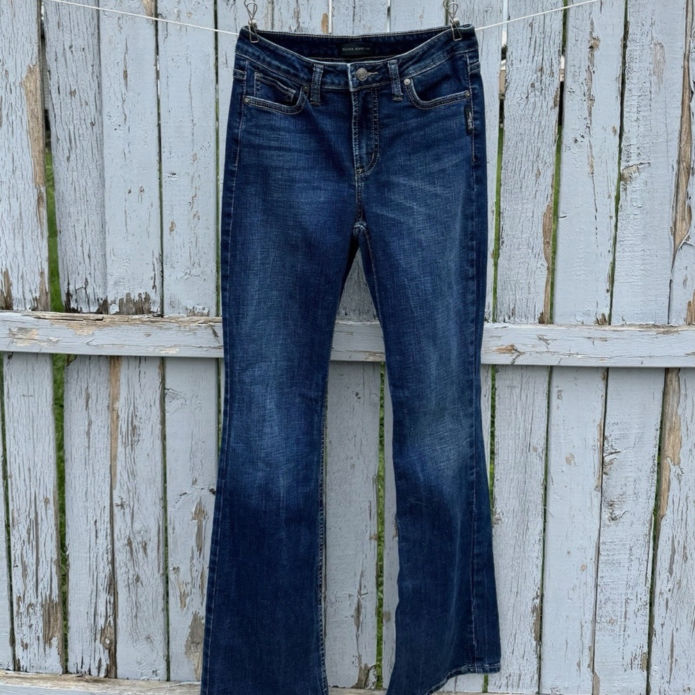 Silver Jean Co. W26 L33 Women’s Flare Jeans Skinny & Tall Fit Boho Hippie Y2K